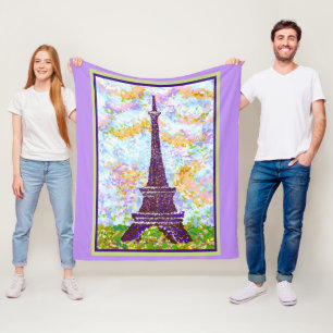 Eiffelturm Pointillismus Frühjahrslandschaft Fleecedecke
