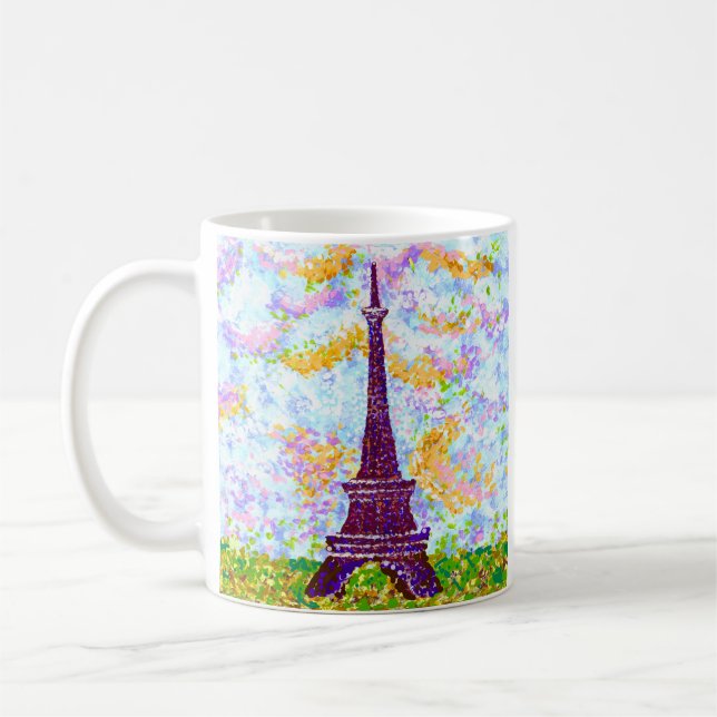 Eiffelturm Pointillismus Frühjahrslandschaft Kaffeetasse (Links)