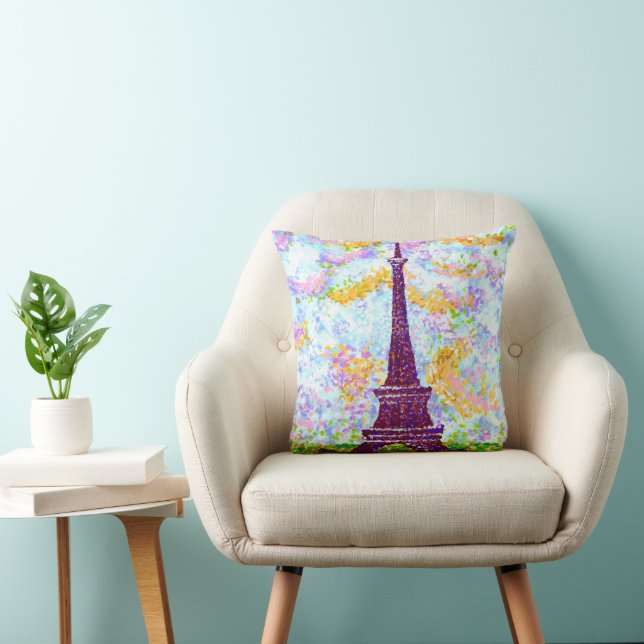 Eiffelturm Pointillismus Frühjahrslandschaft Kissen (Stuhl )