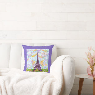 Eiffelturm Pointillismus Frühjahrslandschaft Kissen