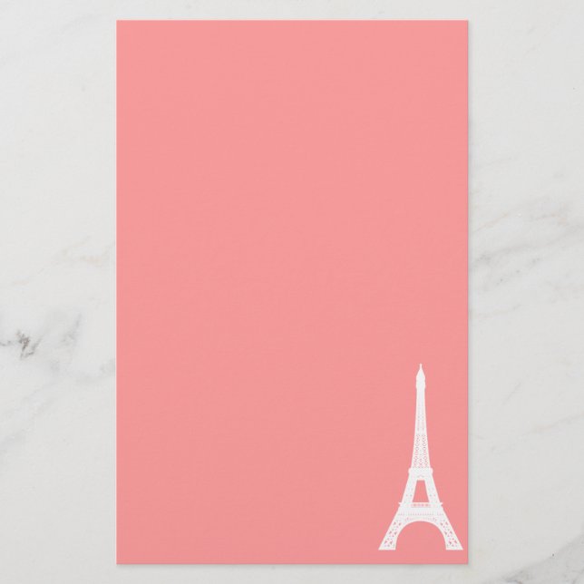 Eiffelturm-Rosa Briefpapier (Vorderseite)