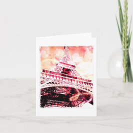 Eiffelturm, Rosa und Aprikose, leer Karte
