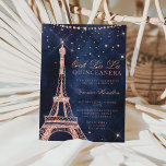 Eiffelturm Rose Gold Glitzer funkeln Quinceanera Einladung<br><div class="desc">Moderne,  schicke und glamouröse QUINCEAÑERA mit handgezeichneter Rose Gold Glitzer Französisch Paris Thema Eiffelturm mit Rose Gold Glitzer Diamond Glitzern auf einem dunkelmarineblau Quinceanera Hintergrund.</div>