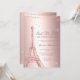 Eiffelturm Rose Gold Metallfolie Quinceanera Einladung (Vorderseite/Rückseite Beispiel)
