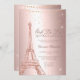Eiffelturm Rose Gold Metallfolie Quinceanera Einladung (Vorne/Hinten)