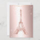 Eiffelturm Rose Gold Metallfolie Quinceanera Einladung (Rückseite)