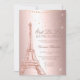 Eiffelturm Rose Gold Metallfolie Quinceanera Einladung (Vorderseite)