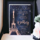 Eiffelturm Rose Goldmedaille Glitzer Blaue Hochzei Einladung (Eiffel tower rose gold glitter navy blue wedding invitation)