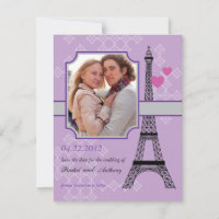 Eiffelturm Save the Date Einladung zur Fotokarte