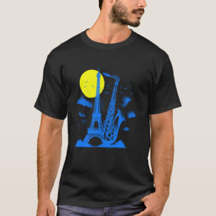 Eiffelturm Saxophon - Vintage Jazz Musik Paris T-Shirt