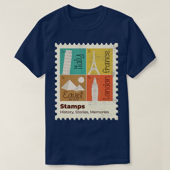 Eiffelturm Schiefer Turm Turm Pisa Pyramid Uhr T T-Shirt (Design vorne)