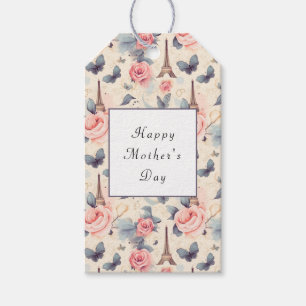 Eiffelturm Schmetterling und Rosen Muttertag Geschenkanhänger