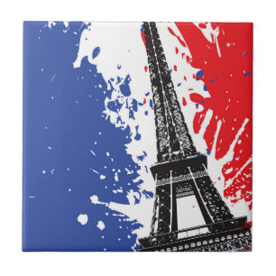 Eiffelturm   Schmutz-Flagge Paris, Frankreich   Fliese