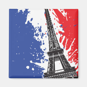 Eiffelturm   Schmutz-Flagge Paris, Frankreich   Magnet