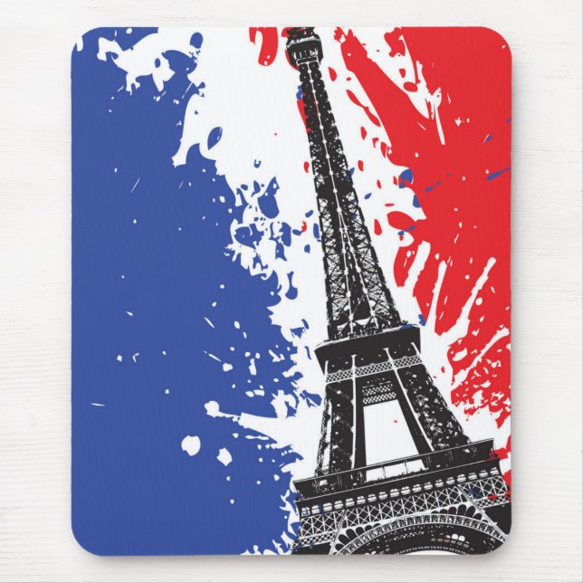 Eiffelturm | Schmutz-Flagge Paris, Frankreich | Mousepad (Vorne)
