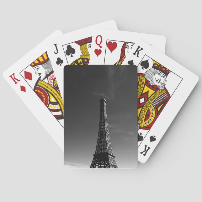 Eiffelturm (schwarz und weiß) spielkarten (Rückseite)