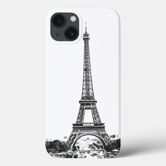 Eiffelturm schwarz-weiß Case-Mate iPhone hülle (Rückseite)
