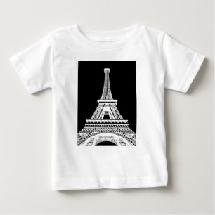 Eiffelturm Schwarz-weißes Bild Baby T-shirt