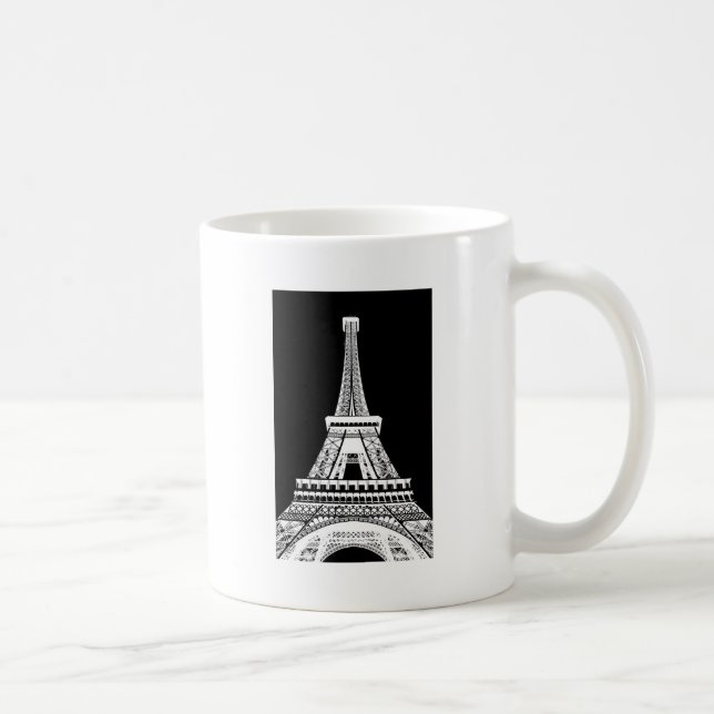 Eiffelturm Schwarz-weißes Bild Kaffeetasse (Rechts)