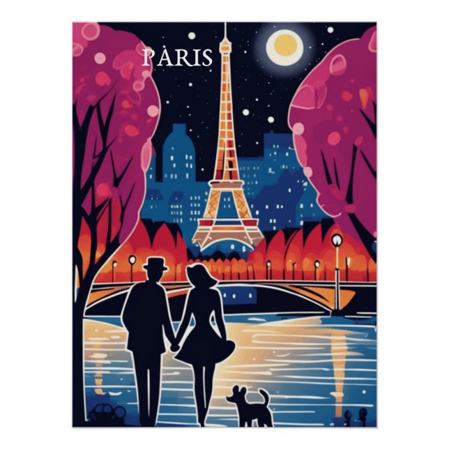 Eiffelturm-Sehenswürdigkeit Paris Poster (Vorderseite)