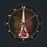 Eiffelturm & Surreal Paris Art/Liebe Frankreich BV Runde Wanduhr<br><div class="desc">WALL CLOCK (art - BC2): Eiffelturm & Ghost - surreales Vintages Kunstwerk mit veränderter zweiter Dimension des Turms. Einzigartiges Bild dieser berühmten Sehenswürdigkeit aus der romantischen Stadt der Liebe "Paris", erstellt durch eine Meistertechnik des Fotos (nicht durch digitale Veränderung). Boutique La Pari, Frankreich Nachtfotografie & surreal kollektive Kunst (private persönliche...</div>