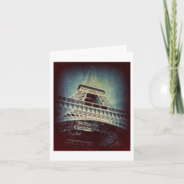 Eiffelturm, tiefes Metallblau, leer Karte (Vorderseite)
