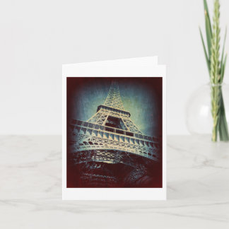 Eiffelturm, tiefes Metallblau, leer Karte