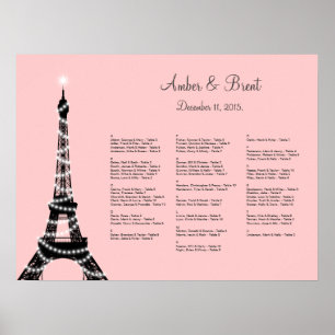 Eiffelturm Twinkles Sitztafel pink Poster