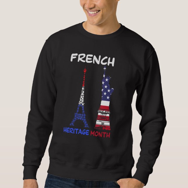 Eiffelturm und Freiheitsstatue Sweatshirt (Vorderseite)