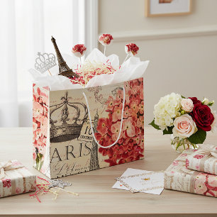 Eiffelturm und Hortensie Große Geschenktüte