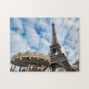 Eiffelturm und Karussell - Paris, Frankreich, Euro Puzzle