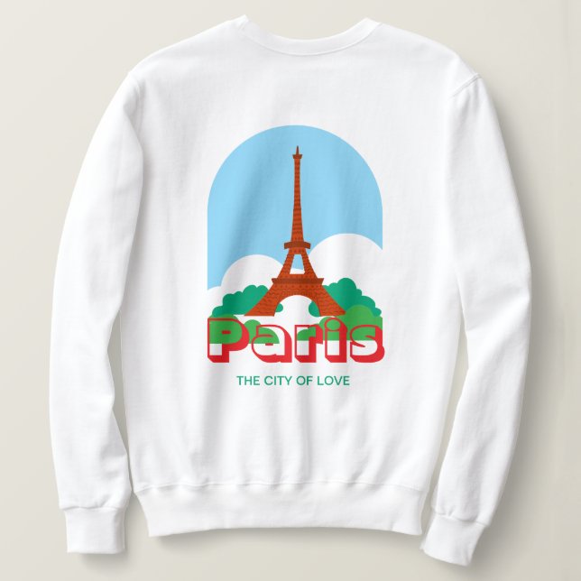 Eiffelturm und Paris Sweatshirt (Design Rückseite)