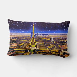 Eiffelturm und Paris unter den Sternen Lendenkissen