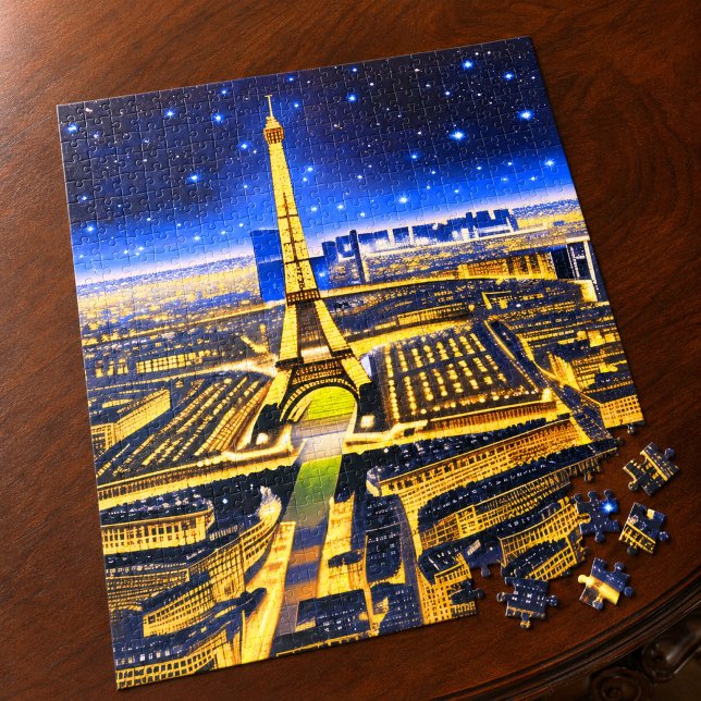 Eiffelturm und Paris unter den Sternen Puzzle (Von Creator hochgeladen)