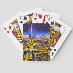 Eiffelturm und Paris unter den Sternen Spielkarten
