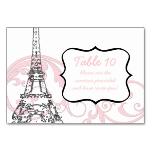 Eiffelturm und Rollen Tischnummer
