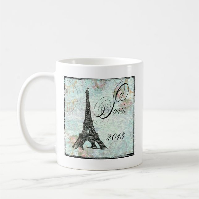 Eiffelturm und Rosengarten Paris Kaffeetasse (Links)