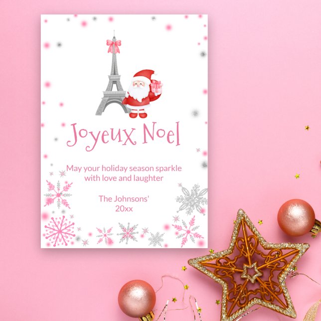Eiffelturm und Santa Pink Paris Weihnachten (Von Creator hochgeladen)