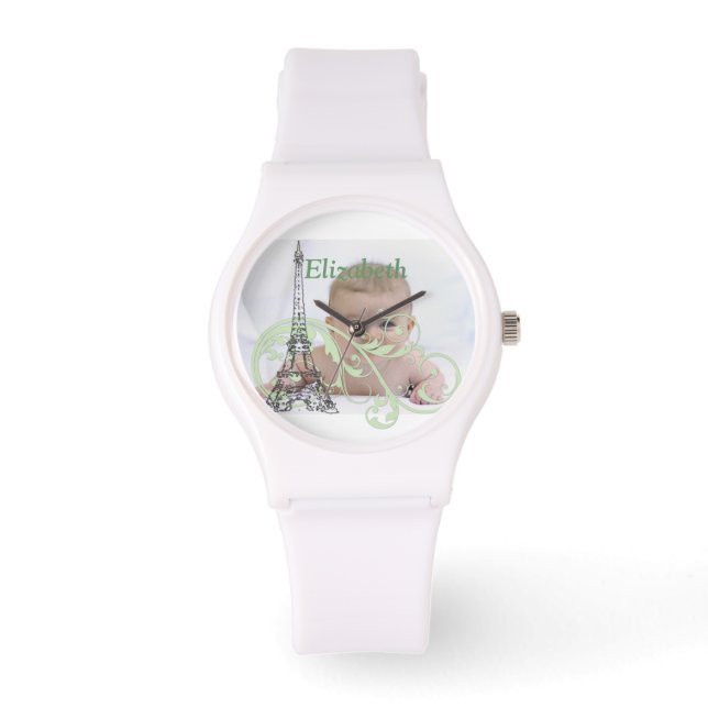 Eiffelturm und Scrolls Armbanduhr (Vorderseite)