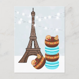 Eiffelturm und Winter Macarons Weihnachten