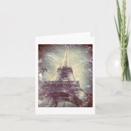 Eiffelturm, Vintag-Angeredet, leer Karte
