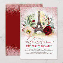 Eiffelturm Vintag Paris Pink Gold Quinceañera