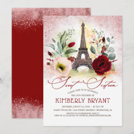 Eiffelturm Vintag Paris Rose Gold 16 . Geburtstag Einladung