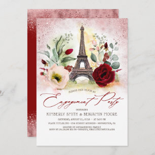 Eiffelturm Vintage Paris-Engagement-Partei Einladung