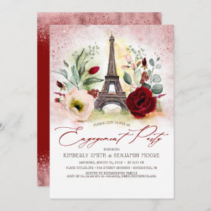 Eiffelturm Vintage Paris-Engagement-Partei Einladung