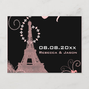 Eiffelturm Vintage Paris Save-the-Date Ankündigungspostkarte
