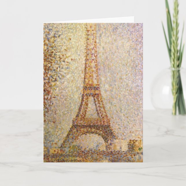 Eiffelturm von Georges Seurat, Vintage Kunst Karte (Vorderseite)