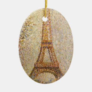 Eiffelturm von Georges Seurat, Vintage Kunst Keramik Ornament