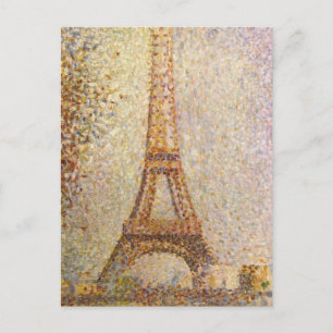 Eiffelturm von Georges Seurat, Vintage Kunst Postkarte