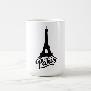 Eiffelturm von Paris (Frankreich) in Schwarz Kaffeetasse